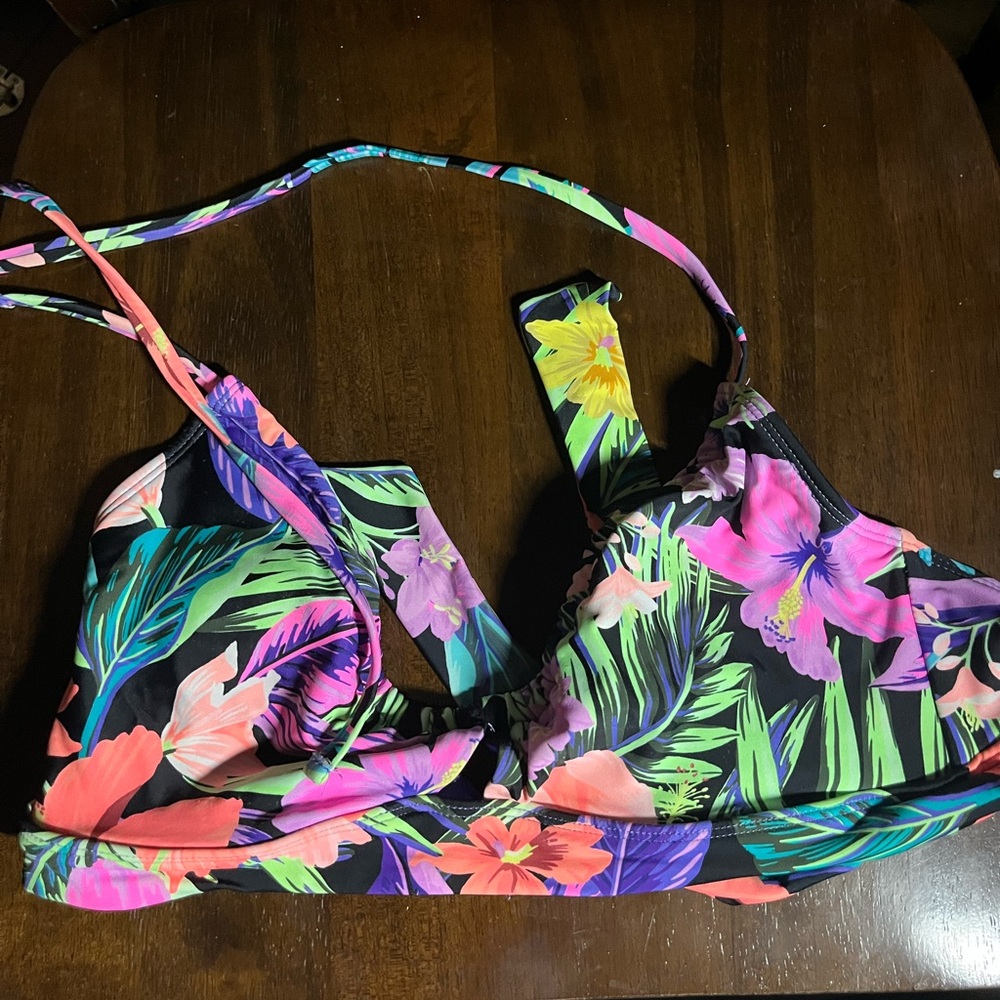 Tropical Floral Bikini Top